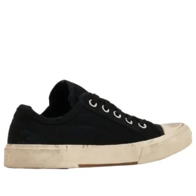 Paris Low Top Sneakers “Sort slidt bomuld og hvid gummi” 688757W3RC21090 Paris Low Top Sneakers “Sort slidt bomuld og hvid gummi” 688757W3RC21090