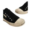 Paris Low Top Sneakers “Sort slidt bomuld og hvid gummi” 688757W3RC21090
