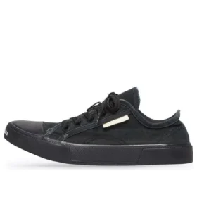 Paris Low Top Sneakers “Sort slidt bomuld og sort gummi” 688754W3RP21010