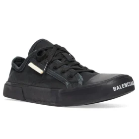 Paris Low Top Sneakers “Sort slidt bomuld og sort gummi” 688754W3RP21010