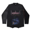 Paris Moon Upside Down langærmet T-shirt, oversized “Black Faded” 698155TOVT31055