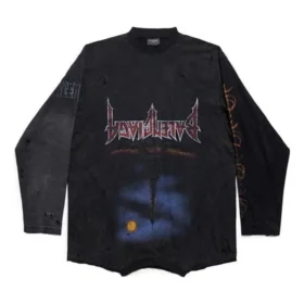 Paris Moon Upside Down langærmet T-shirt, oversized “Black Faded” 698155TOVT31055 Paris Moon Upside Down langærmet T-shirt, oversized “Black Faded” 698155TOVT31055