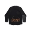 Paris Moon Upside Down langærmet T-shirt, oversized “Black Faded” 698155TOVT31055
