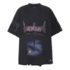 Paris Moon Upside Down T-shirt, oversized “Black Faded” 698811TOVT31055
