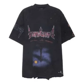 Paris Moon Upside Down T-shirt, oversized “Black Faded” 698811TOVT31055