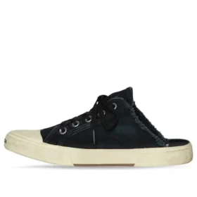 Paris Mules “Sort, slidt bomuld og hvid gummi” 693952W3RC31090