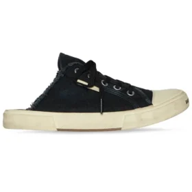 Paris Mules “Sort, slidt bomuld og hvid gummi” 693952W3RC31090