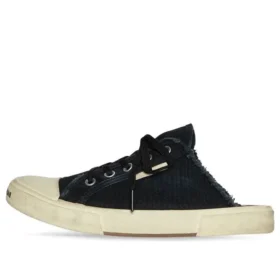 Paris Mules “Sort slidt bomuld og hvid gummi” 693953W3RC31090