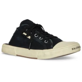 Paris Mules “Sort slidt bomuld og hvid gummi” 693953W3RC31090