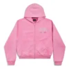 Paris Strass hættetrøje med fuld lynlås, small fit “Faded Pink” 811611TRVL49568