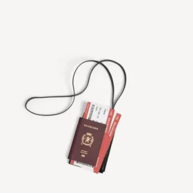 Pass- og telefonholder til mænd i bordeaux
