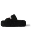 Pelsbeklædte platform-sandaler “Black” 762826W2DO11096