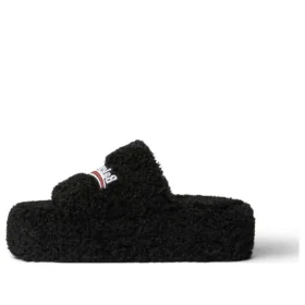 Pelsbeklædte platform-sandaler “Black” 762826W2DO11096