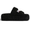 Pelsbeklædte platform-sandaler “Black” 762826W2DO11096