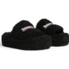 Pelsbeklædte platform-sandaler “Black” 762826W2DO11096