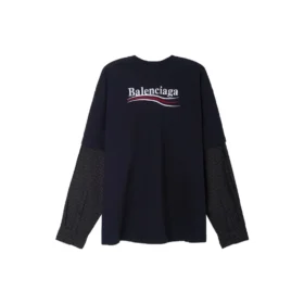 Political Campaign T-shirt in layered-on-layered style, oversized “Black” 698631TKVJ19070