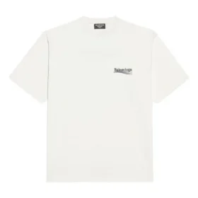 Political Campaign-T-shirt med stor pasform og broderi, rund hals “Hvid” 641655TKVJ19084 Political Campaign-T-shirt med stor pasform og broderi, rund hals “Hvid” 641655TKVJ19084