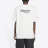 Political Campaign-T-shirt med stor pasform og broderi, rund hals “Hvid” 641655TKVJ19084