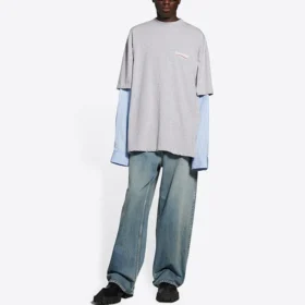 Political Campaign T-shirt with layered design “Grå” 671401TKVJ11379