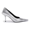 Prægede pumps med firkantet snude “Silver” 572879WBB208100