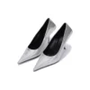 Prægede pumps med firkantet snude “Silver” 572879WBB208100