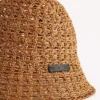 Raffia-buckethat til kvinder i beige