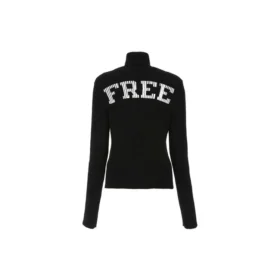 Ribbet, trykt FREE-rullekravesweater “Black” 662722T32101070
