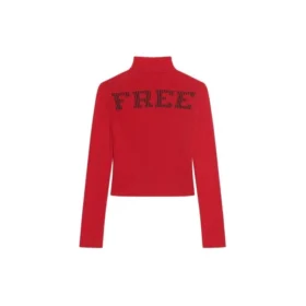 Ribbet, trykt FREE-rullekravesweater “Red” 662722T32106167