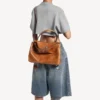Rodeo-håndtaske til kvinder, medium, i tan-farvet cowboy-stil Rodeo-håndtaske til kvinder, medium, i tan-farvet cowboy-stil