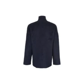 Rullekrave-trøje i børstet bomuld med skriblet logo “Navy” 625935T31828065