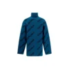 Rullekravesweater med logo overalt “Petrol Blue” 657402T15672470