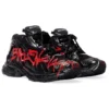 Runner Graffiti Sneakers “Sort og rødt mesh og nylon” 677403W3RBQ1060