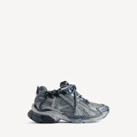 Runner-sneaker til mænd i grå/marineblå/lyseblå