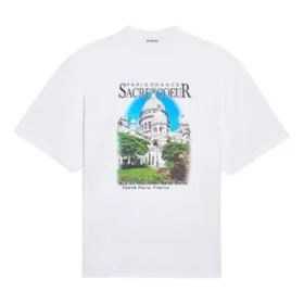 Sacr Cur med alfabet-print, rund hals og korte ærmer, hvid 641532TJVH69000