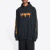 SBalenciaga Metallica-hettetrøje i oversized pasform “Black Orange” 697879TMV891055