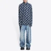 Scribble Logo kortærmet skjorte, Large Fit “Midnight Blue” 662983TLLJ48502