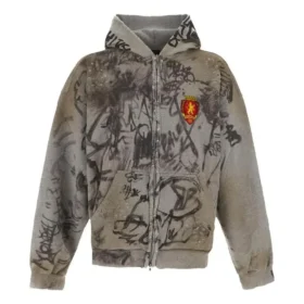 Scribbled Medium Fit-hettetrøje “Grey” 744457TOVA81300