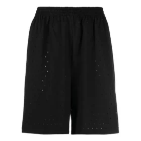 Shorts med perforeret elastisk linning “Black” 674591TMVD41000