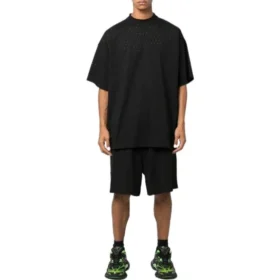 Shorts med perforeret elastisk linning “Black” 674591TMVD41000