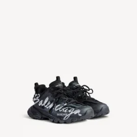 Signatur-sneaker til mænd i sort/hvid