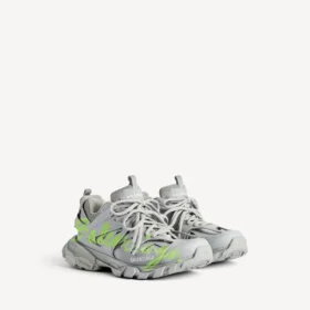 Signatur-Track-Sneakers til mænd i grå/neongul
