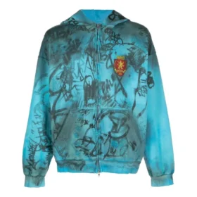 Skater-hettetrøje med lynlås, medium pasform “Blue Sky” 744457TOVA84900