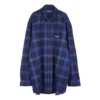 Skjorte i ternet bomuldstwill »Blue« 625548T1M194450