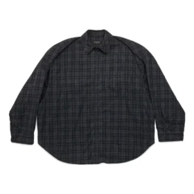 Skjorte med aftagelige ærmer, Large Fit “Grey” 751728TOM172952