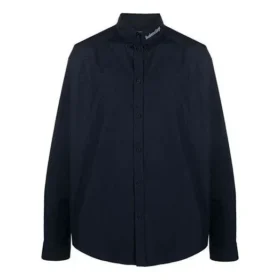 Skjorte med logo på kraven, lange ærmer og knapper “Navy” 671586TYB184100