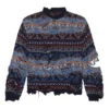 Slidt Fair Isle-trøje i uldblanding “Blue” 662518T16028088