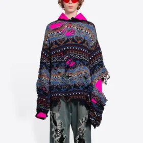 Slidt Fair Isle-trøje i uldblanding “Blue” 662518T16028088