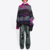 Slidt Fair Isle-trøje i uldblanding “Blue” 662518T16028088