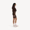 Sømløse techwear-cykelshorts til kvinder i farven moka