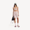 Sømløse techwear-cykelshorts til kvinder i nude